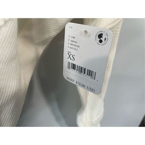 Free People Womens XS Santa Clara Thermal Long Sleeve in Alabaster NEW - Picture 4 of 5